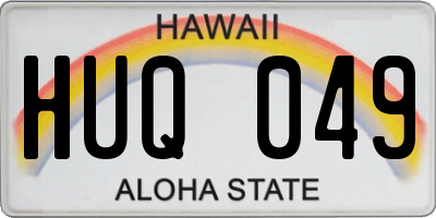 HI license plate HUQ049
