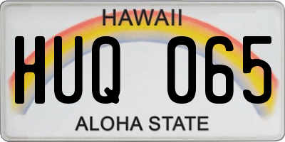 HI license plate HUQ065