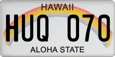 HI license plate HUQ070