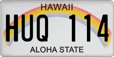 HI license plate HUQ114