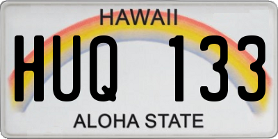 HI license plate HUQ133
