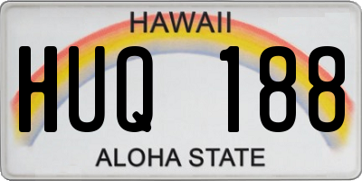 HI license plate HUQ188