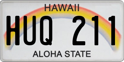 HI license plate HUQ211