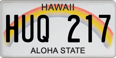 HI license plate HUQ217