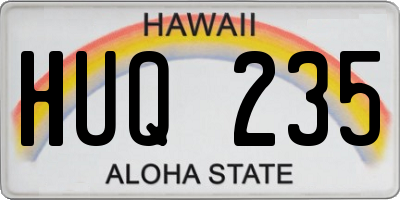 HI license plate HUQ235