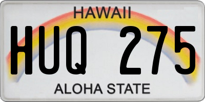 HI license plate HUQ275