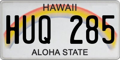 HI license plate HUQ285