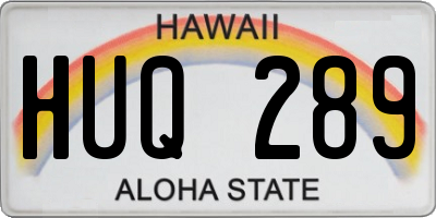 HI license plate HUQ289