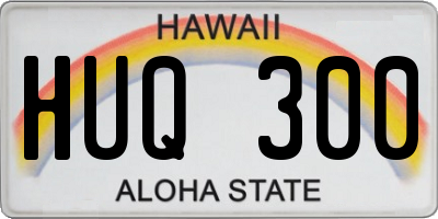 HI license plate HUQ300