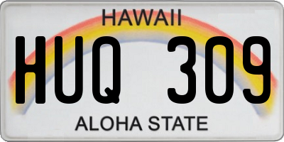 HI license plate HUQ309
