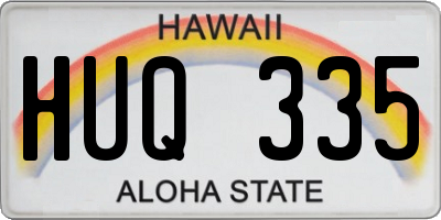 HI license plate HUQ335