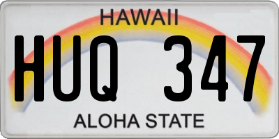 HI license plate HUQ347