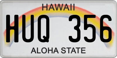 HI license plate HUQ356