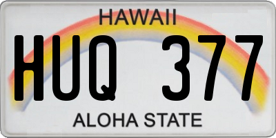HI license plate HUQ377