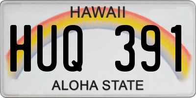 HI license plate HUQ391