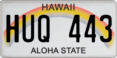 HI license plate HUQ443