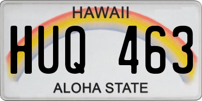 HI license plate HUQ463