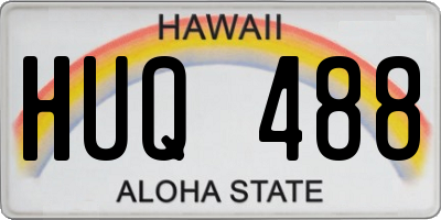 HI license plate HUQ488