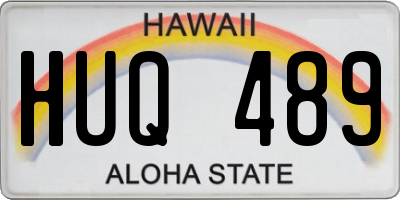 HI license plate HUQ489