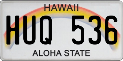 HI license plate HUQ536