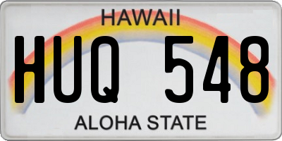 HI license plate HUQ548