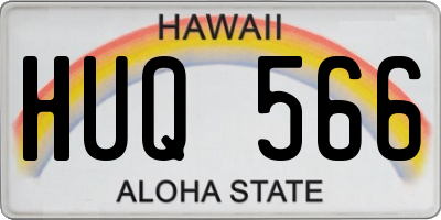 HI license plate HUQ566