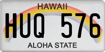 HI license plate HUQ576
