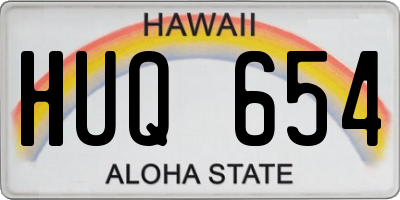 HI license plate HUQ654