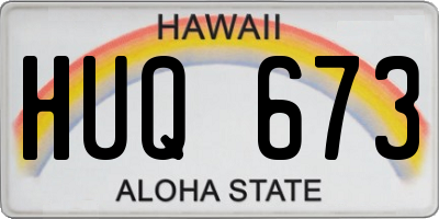 HI license plate HUQ673