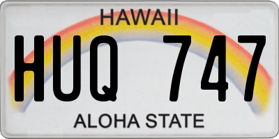 HI license plate HUQ747