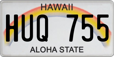 HI license plate HUQ755