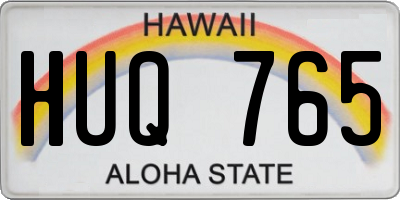 HI license plate HUQ765