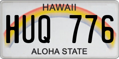 HI license plate HUQ776