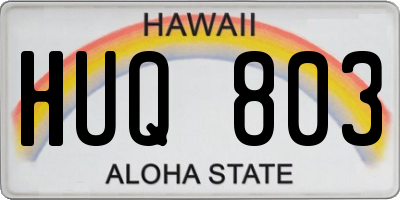 HI license plate HUQ803
