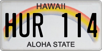 HI license plate HUR114