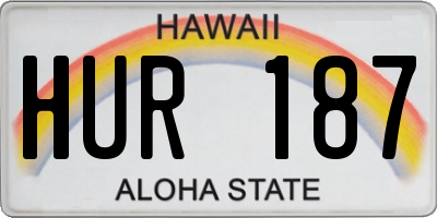 HI license plate HUR187