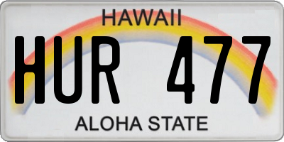 HI license plate HUR477
