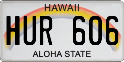 HI license plate HUR606