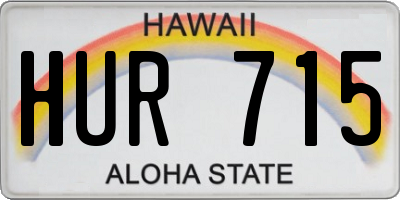 HI license plate HUR715