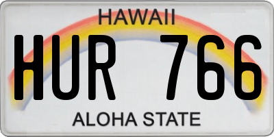 HI license plate HUR766