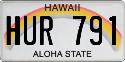 HI license plate HUR791