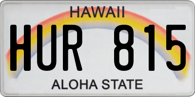 HI license plate HUR815