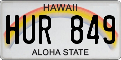 HI license plate HUR849