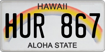 HI license plate HUR867