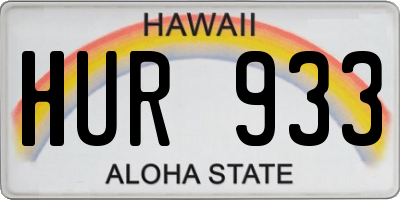 HI license plate HUR933
