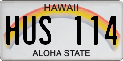 HI license plate HUS114