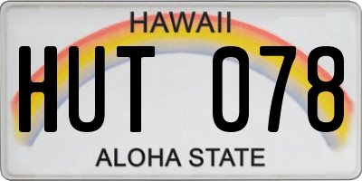 HI license plate HUT078