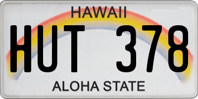 HI license plate HUT378