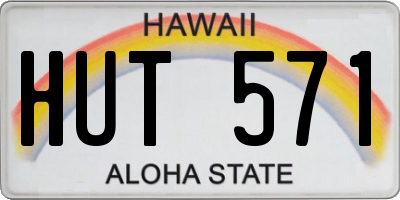 HI license plate HUT571