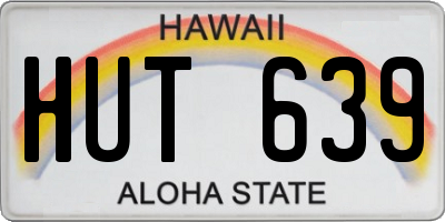 HI license plate HUT639